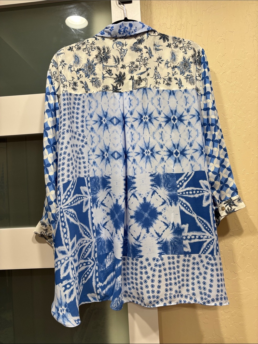 Rose & Olive Blue Mixed-Print Button-Front Shirt - Picture 2 of 2